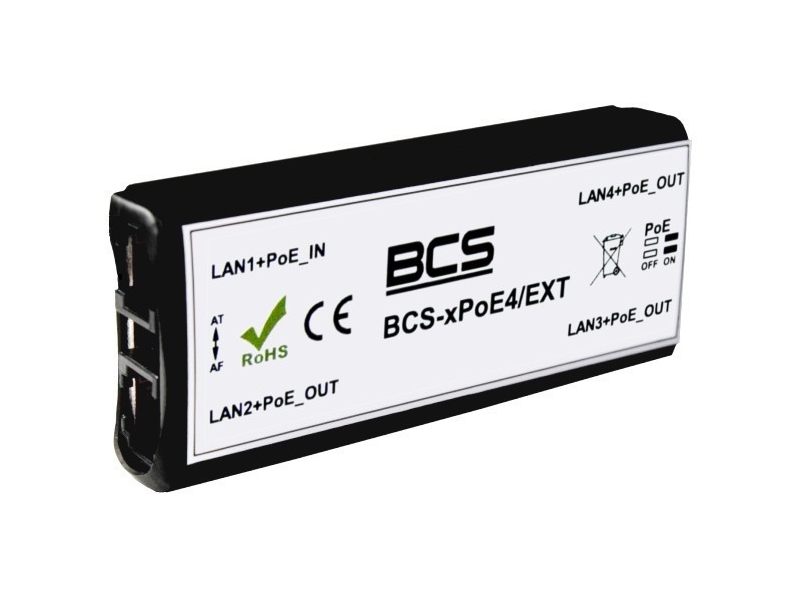BCS-xPoE4/EXT Switch 4 portowy niezarządzalny PoE dedykowany do systemów CCTV IP